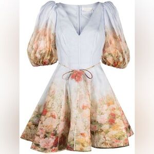 Zimmerman Luminosity Flip Floral Puff Sleeve Dress